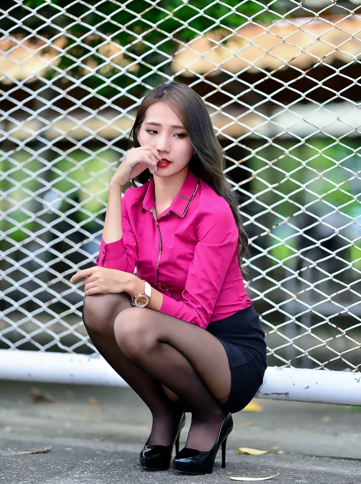 [Mzsock] NO.199 Anita Huang Yunfei OL black silk high heels beautiful legs street photography#[105P]-6