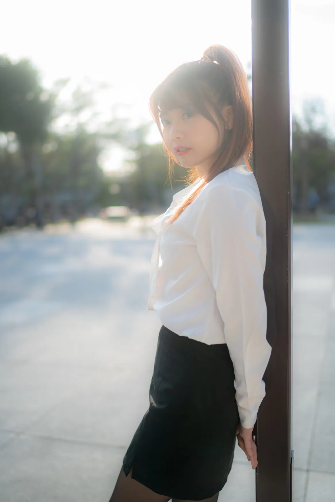 [Mzsock] NO.237 OL black silk uniform high heels street photography#[105P]-8