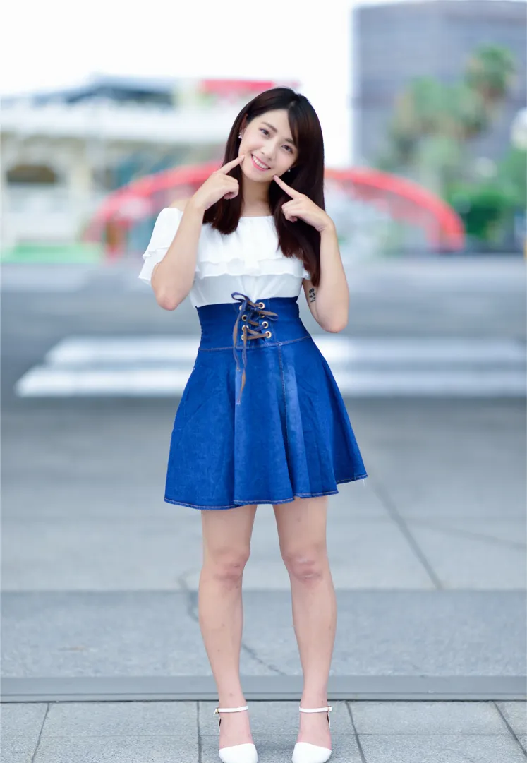 [Mzsock] NO.168 Shanshan denim short skirt with high legs and beautiful legs street photography#[35P]-1