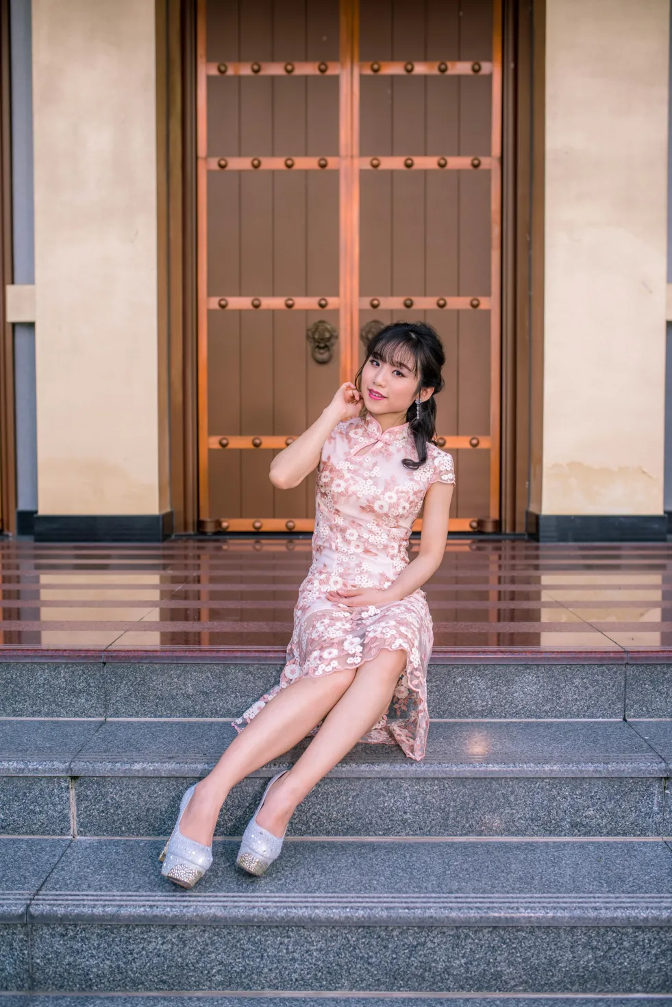 [Mzsock] NO.188 Yu Chen cheongsam high heels beautiful legs street photography#[88P]-1