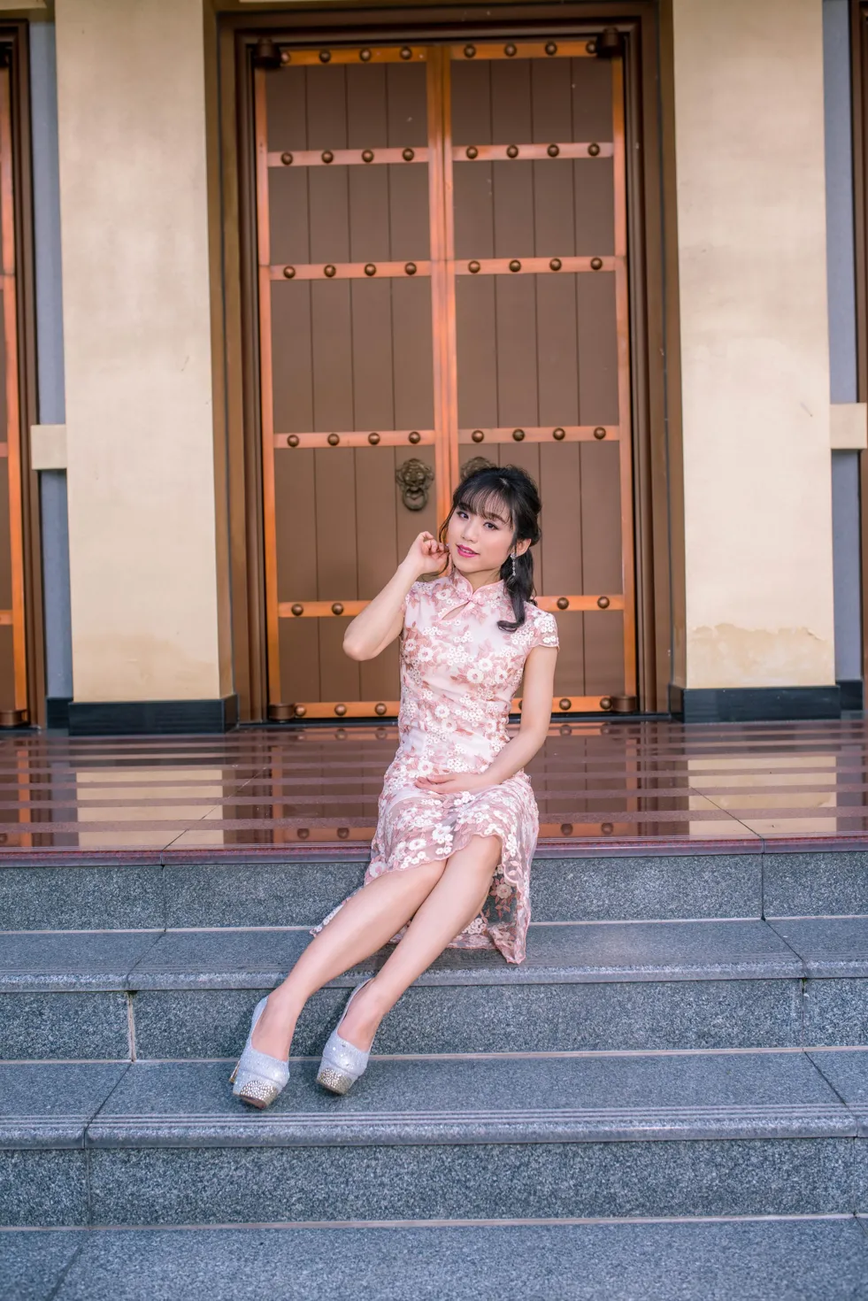 [Mzsock] NO.188 Yu Chen cheongsam high heels beautiful legs street photography#[88P]-2