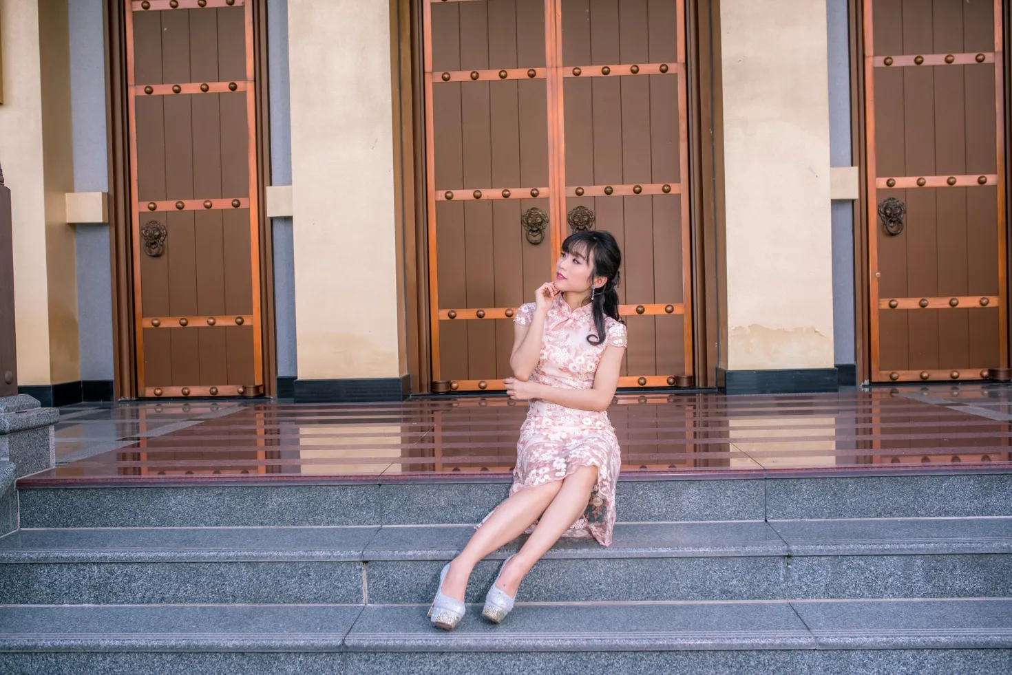 [Mzsock] NO.188 Yu Chen cheongsam high heels beautiful legs street photography#[88P]-3