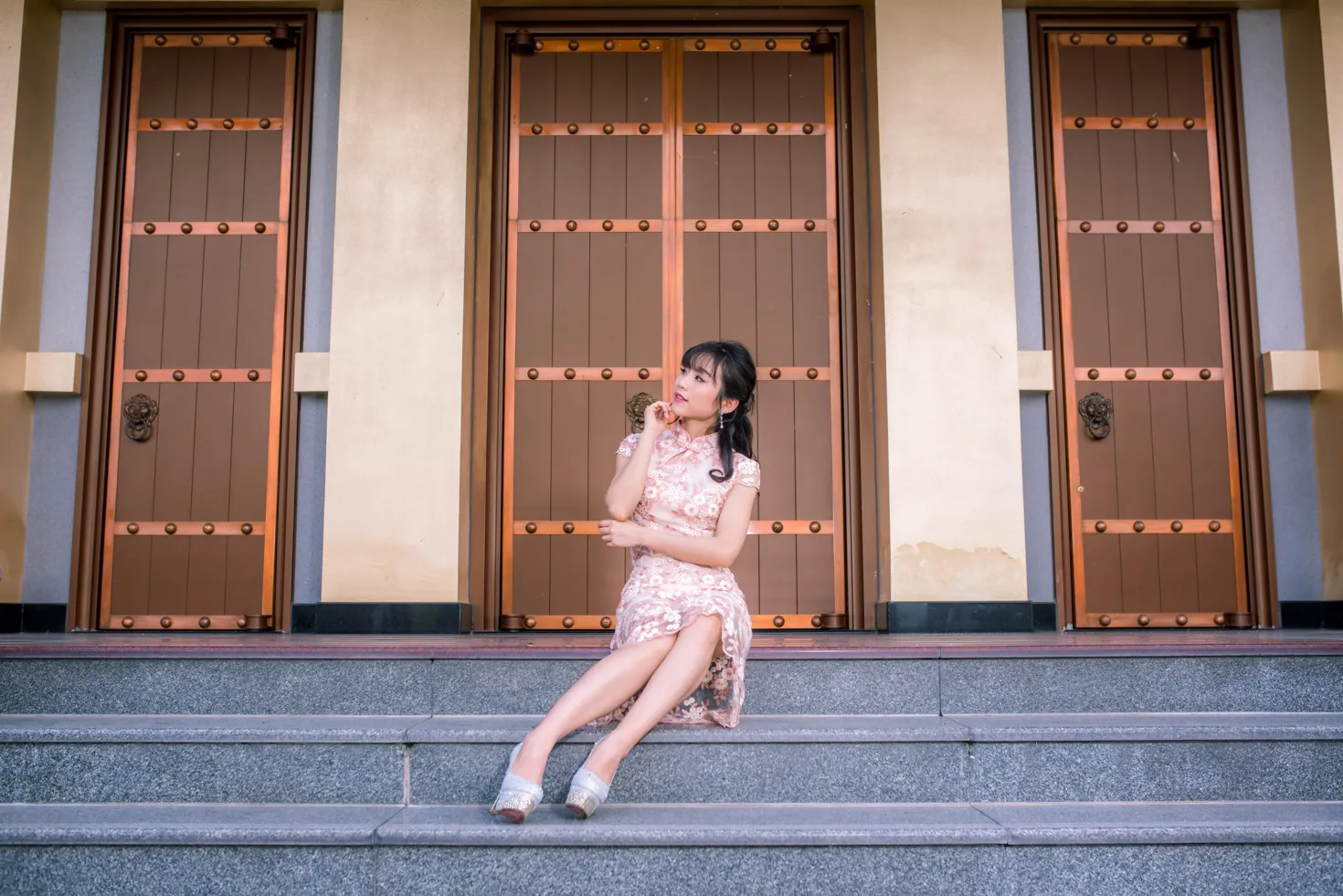 [Mzsock] NO.188 Yu Chen cheongsam high heels beautiful legs street photography#[88P]-4