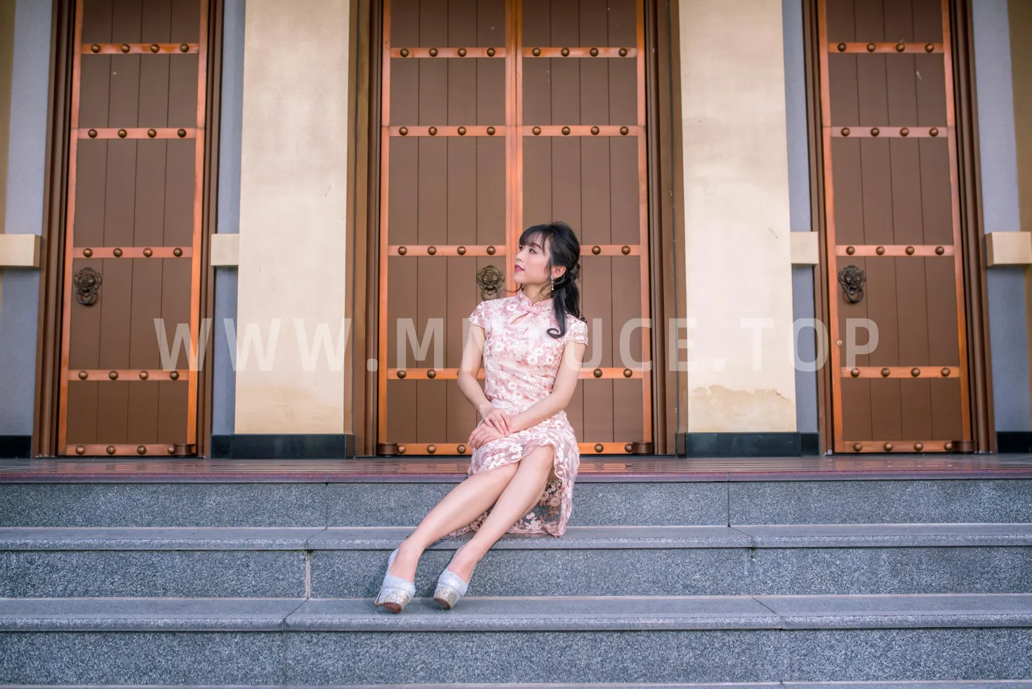 [Mzsock] NO.188 Yu Chen cheongsam high heels beautiful legs street photography#[88P]-5