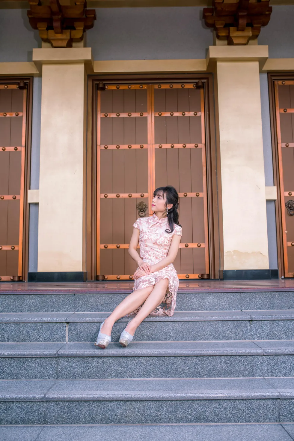 [Mzsock] NO.188 Yu Chen cheongsam high heels beautiful legs street photography#[88P]-6