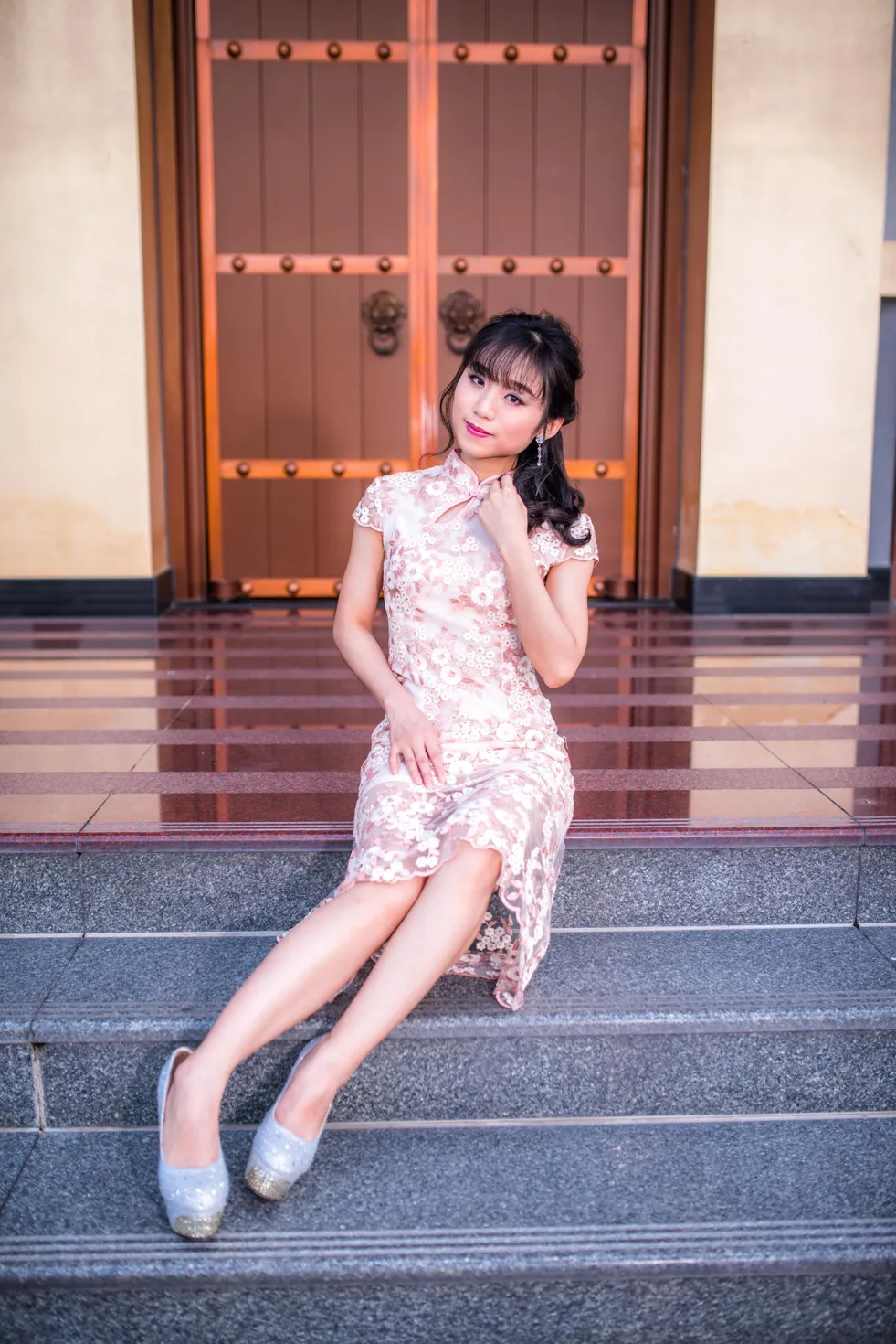 [Mzsock] NO.188 Yu Chen cheongsam high heels beautiful legs street photography#[88P]-7