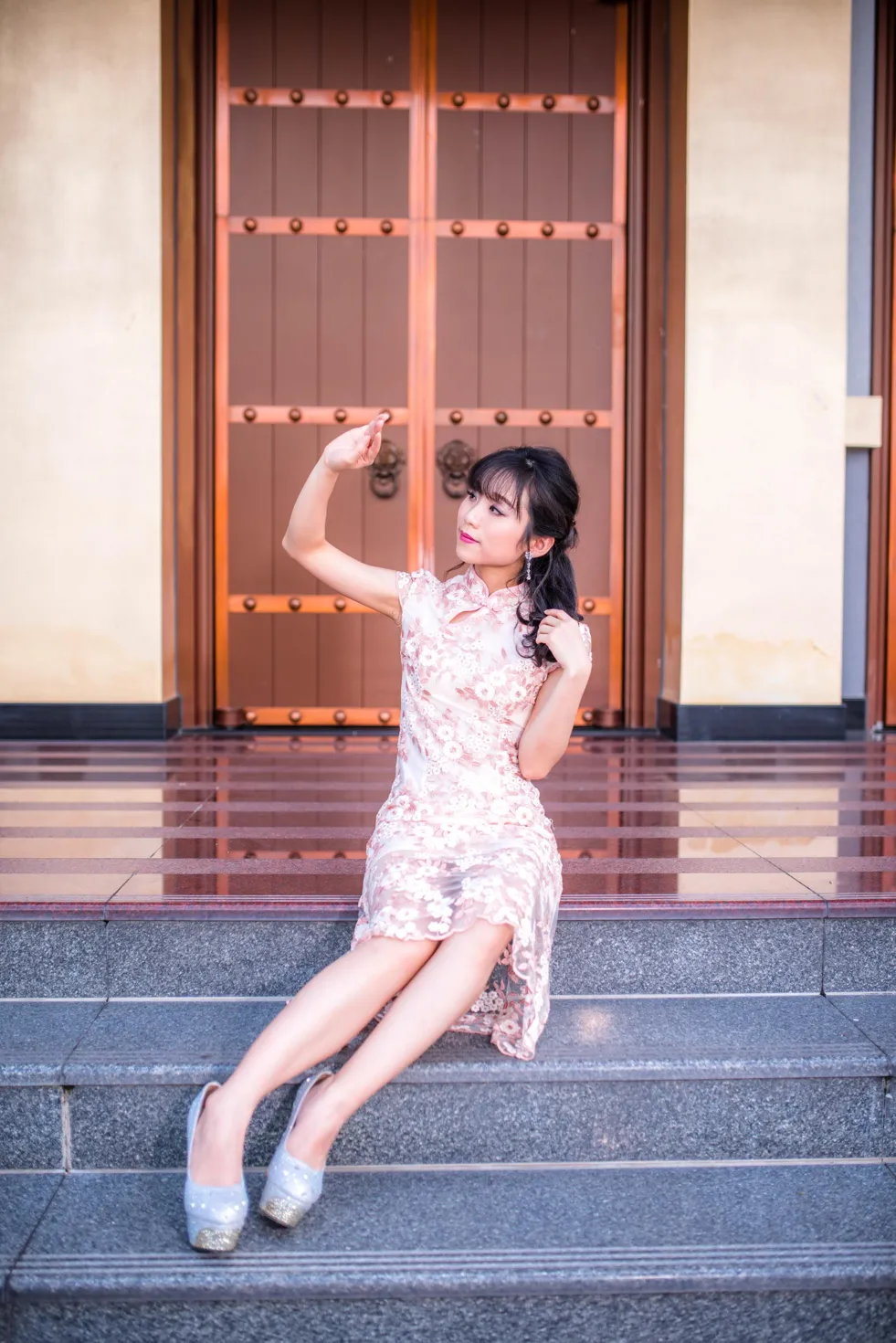 [Mzsock] NO.188 Yu Chen cheongsam high heels beautiful legs street photography#[88P]-9