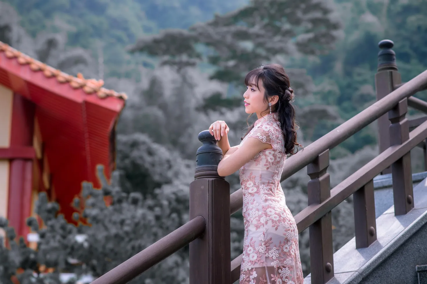 [Mzsock] NO.188 Yu Chen cheongsam high heels beautiful legs street photography#[88P]-1