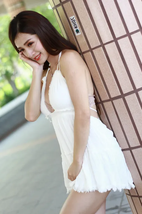 [Mzsock] NO.039 Go Go white dress high heels beautiful legs outdoor shot street photography#[106P]-9